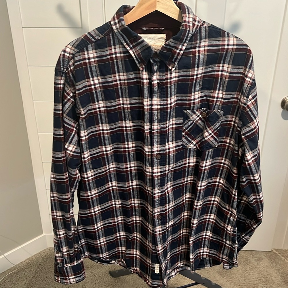 Weatherproof XL flannel maroon yellow blue